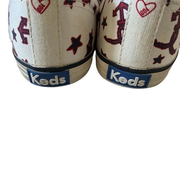 Keds Taylor Swift Nautical Print Shoe Off White Red Multicolor Womens Size 8.5 - Picture 3 of 9
